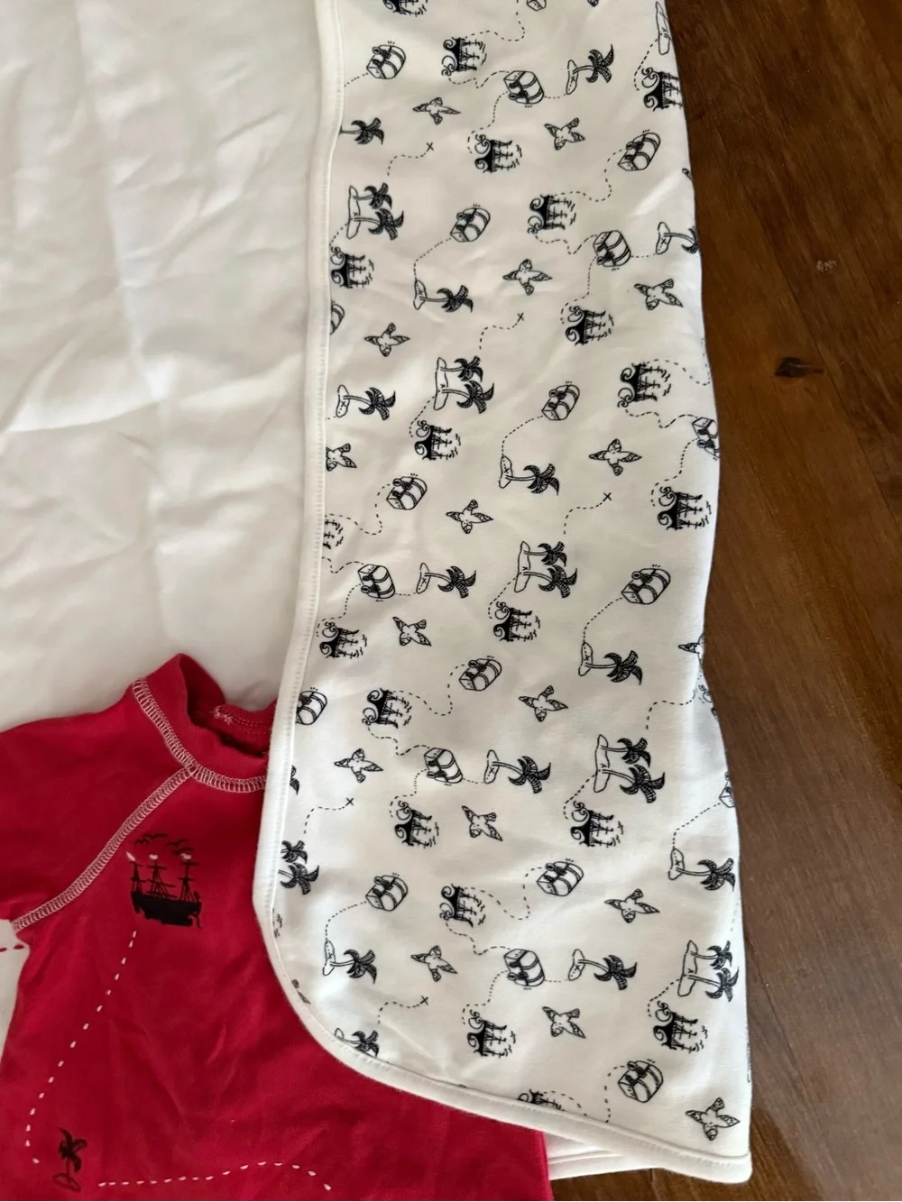 Vintage Gymboree 2004 Pirate Island Map Treasure Chest Baby Blanket set